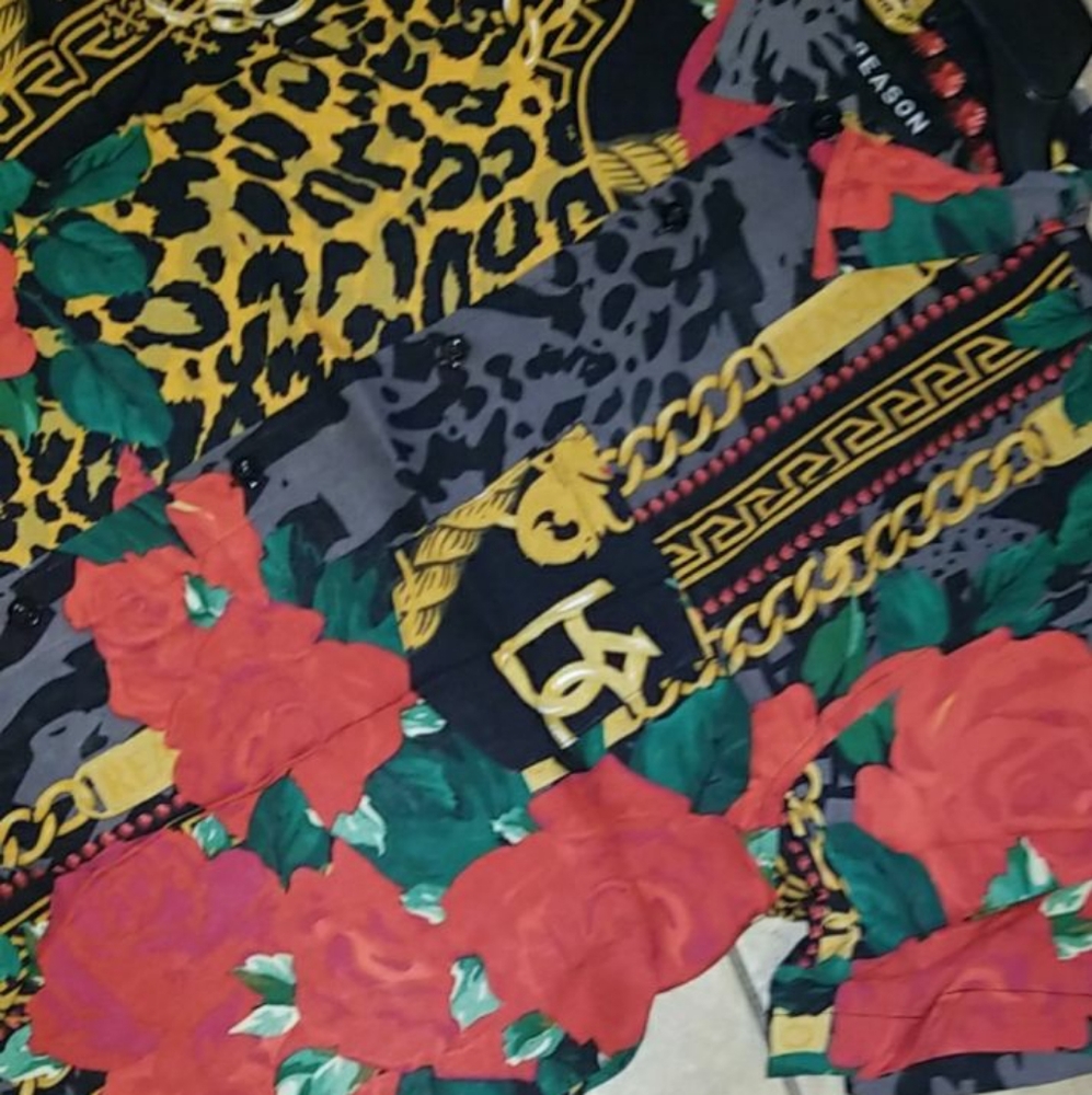 🆕️ Floral Gold Chain Woven Shirt S,M,L,XL - Picture 5 of 10